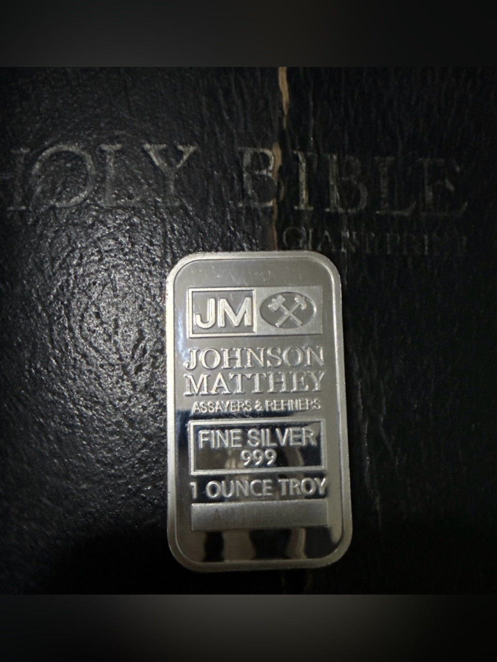 Johnson Matthey 1oz .999 Fine Silver Bar w/serial #A219347 - Vintage